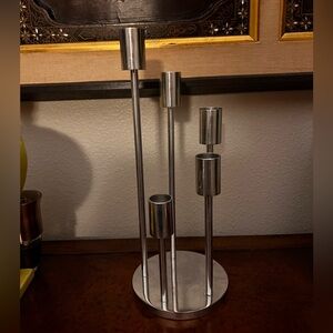 Silver Taper Candle sticks holder-Vintage Sleek-Heavy weight-Great pre-owned
